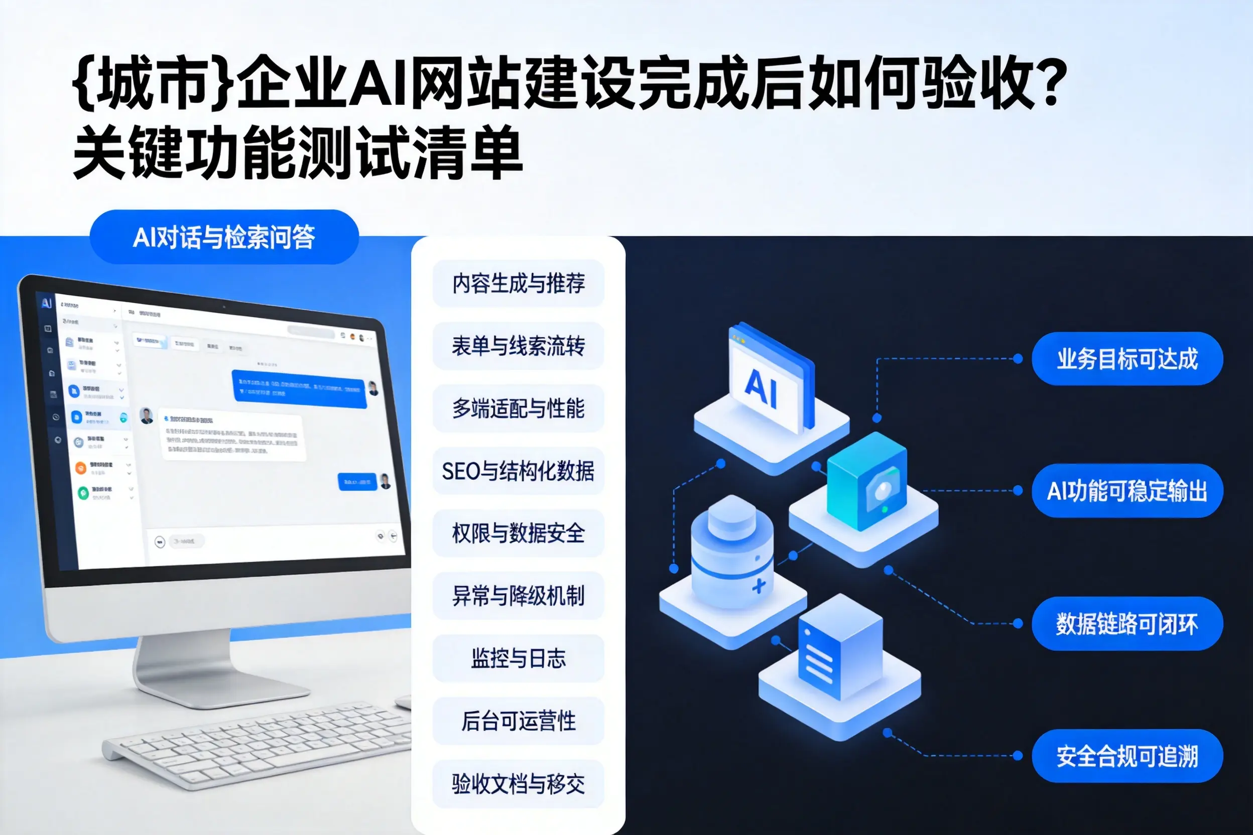 天门企业AI网站建设完成后如何验收?关键功能测试清单