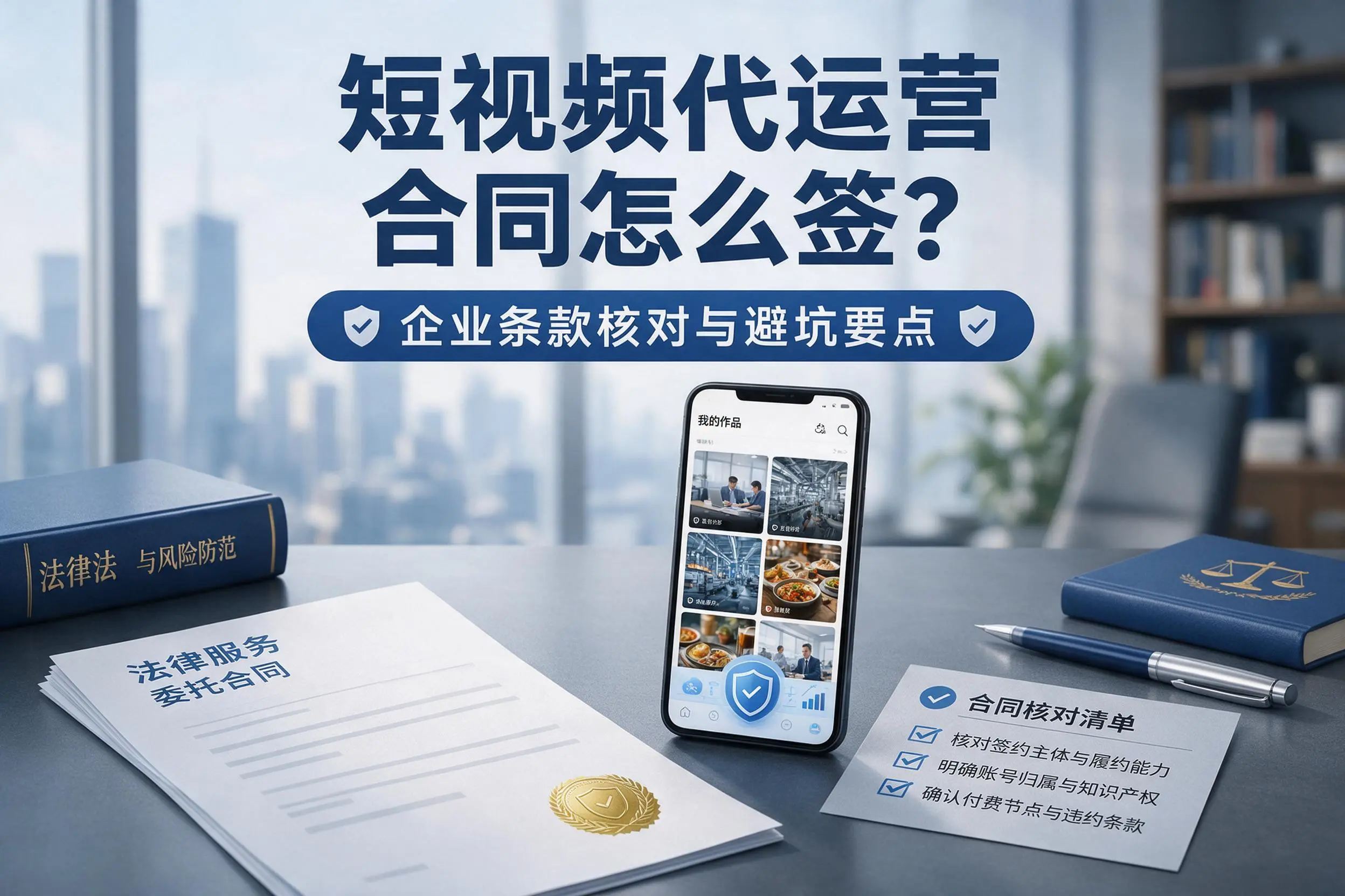短视频代运营合同怎么签？天门企业条款核对与避坑要点