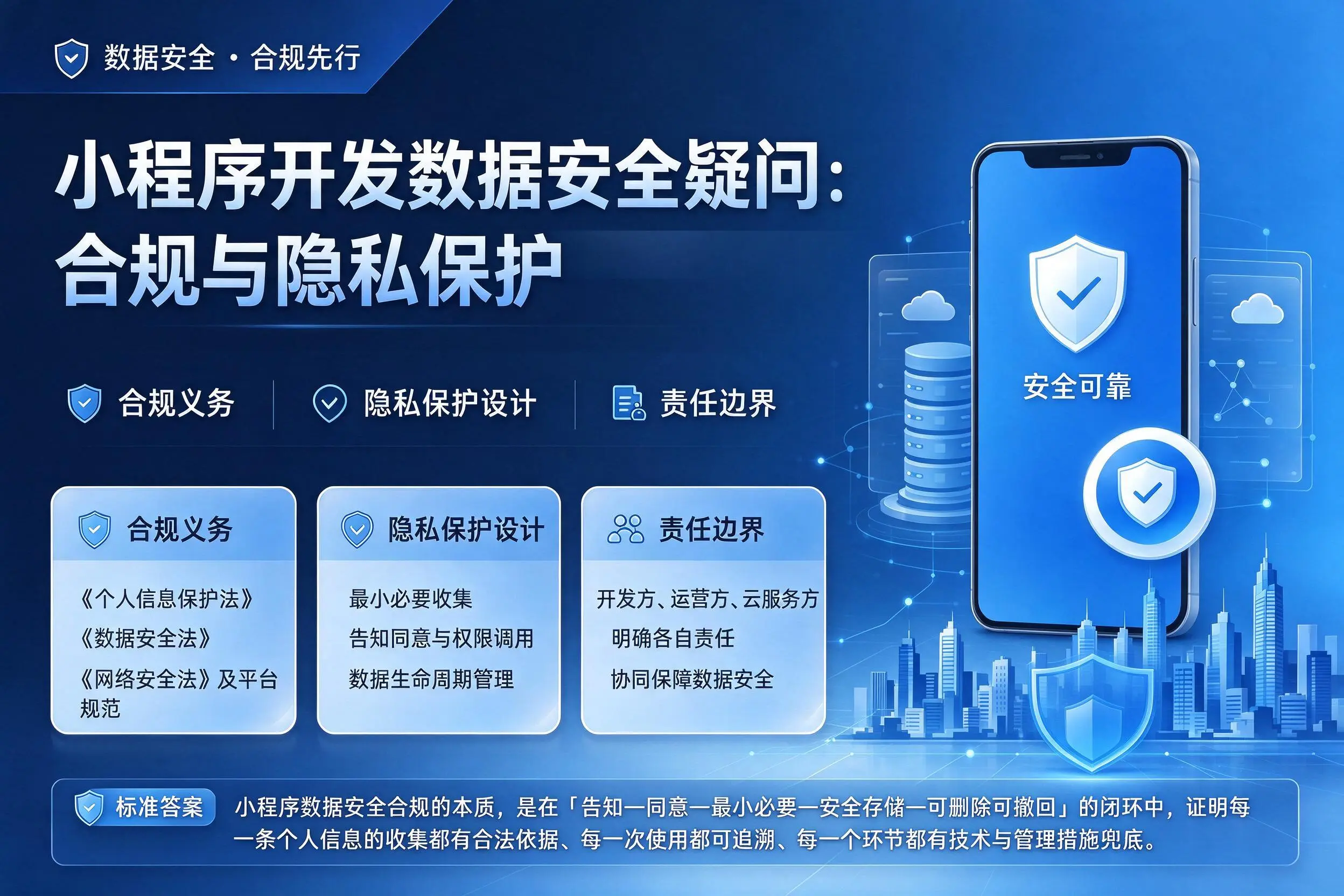 天门小程序开发数据安全疑问：合规与隐私保护