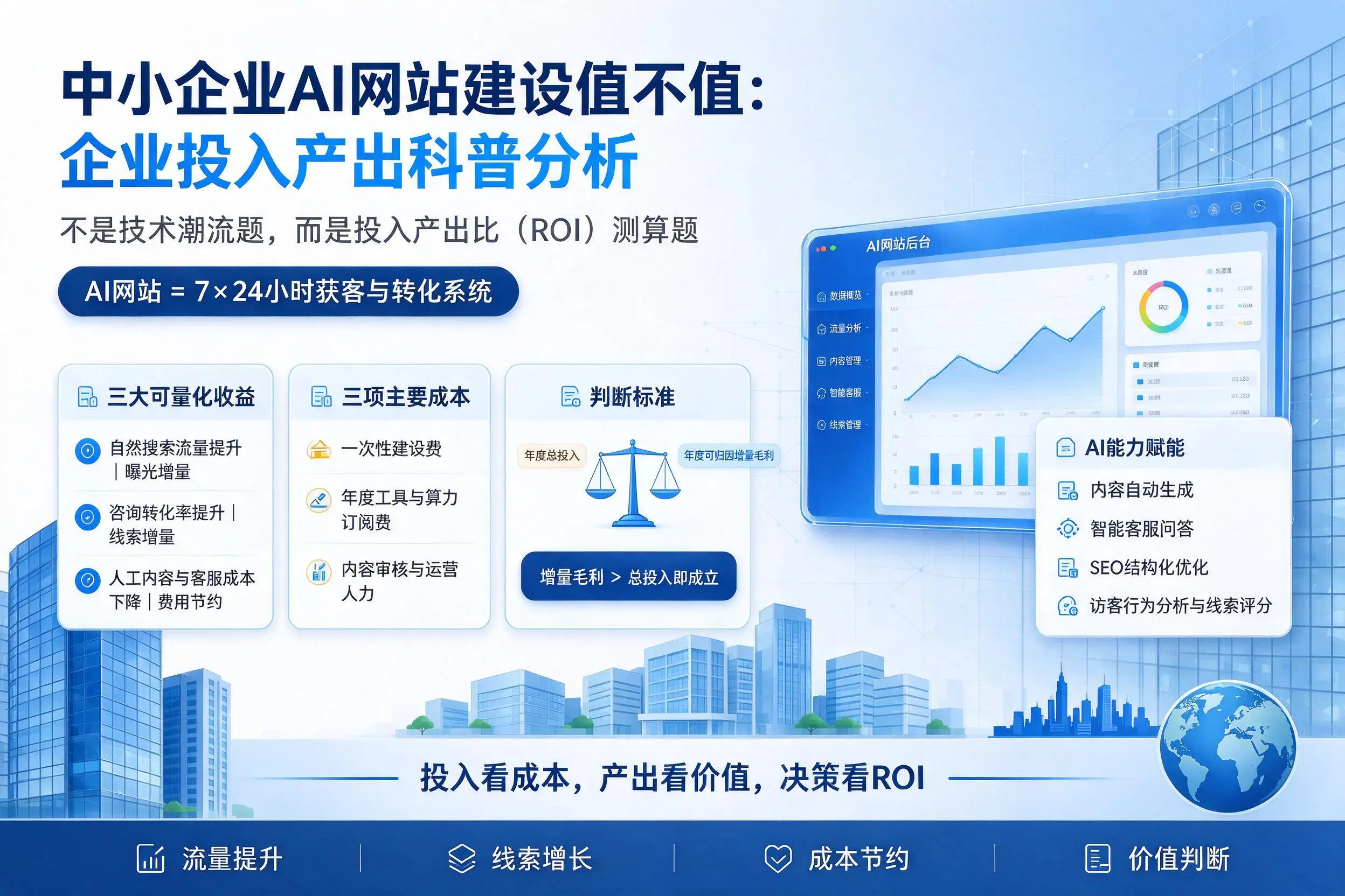 中小企业AI网站建设值不值：天门企业投入产出科普分析