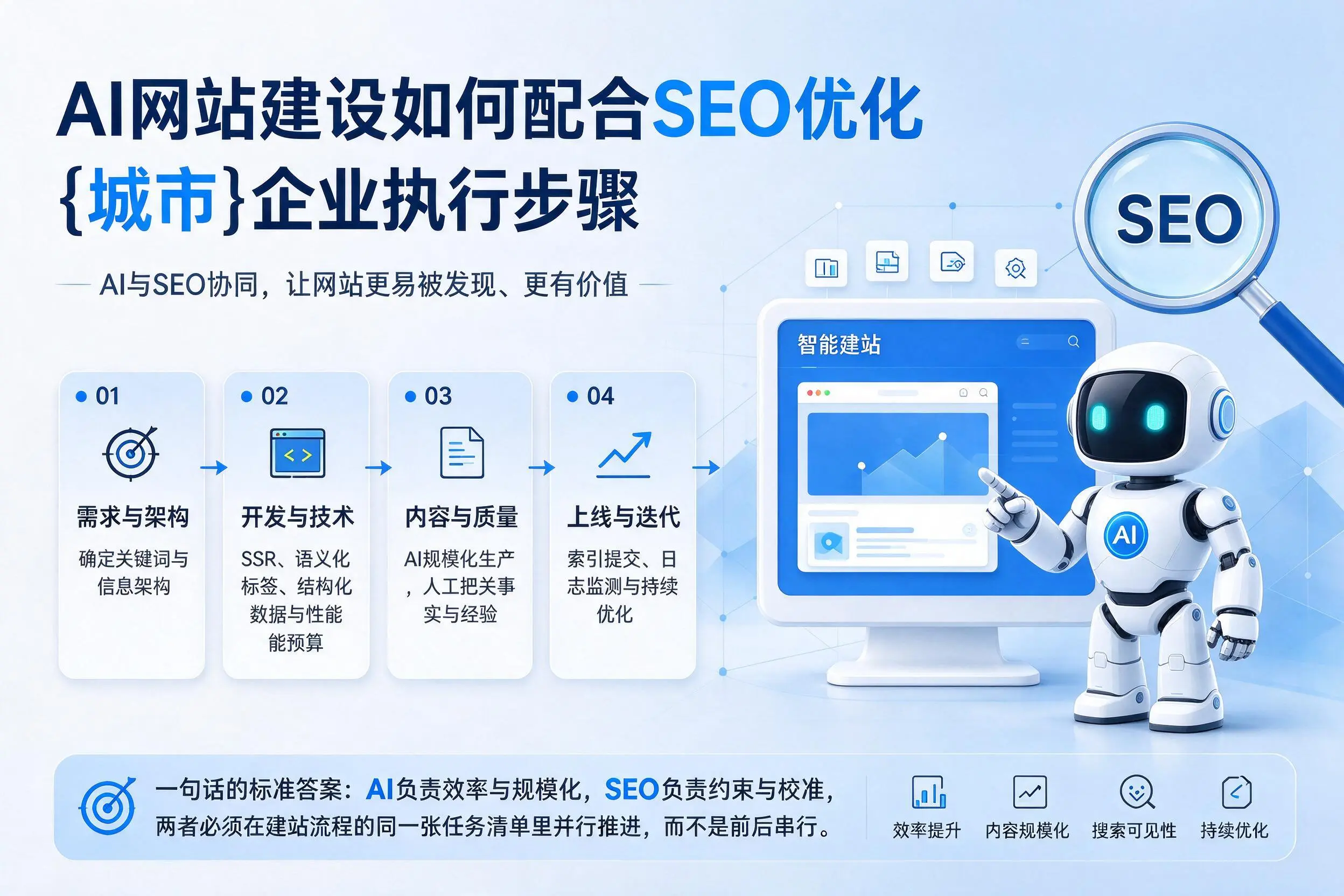 AI网站建设如何配合SEO优化,天门企业执行步骤
