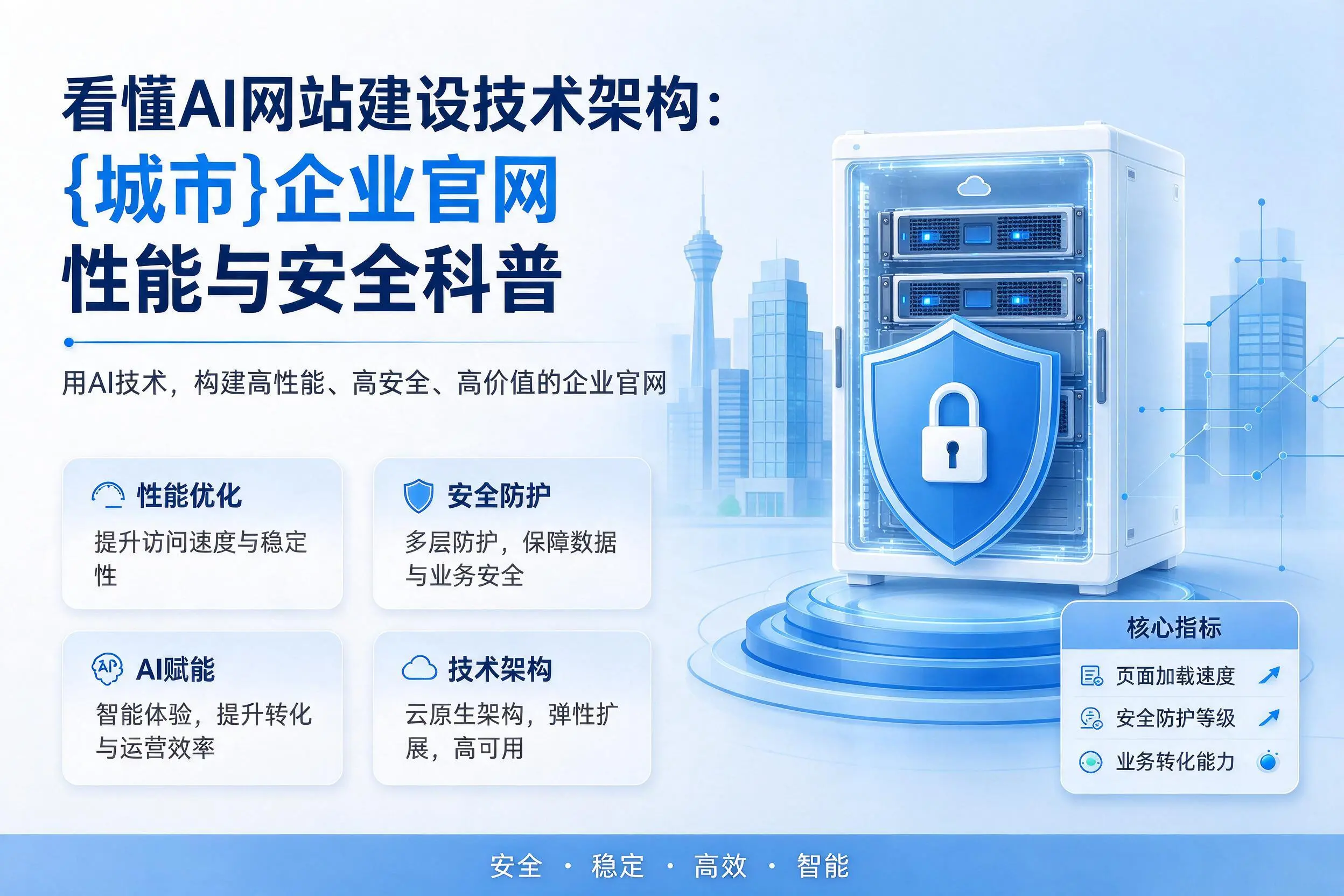看懂AI网站建设技术架构:天门企业官网性能与安全科普