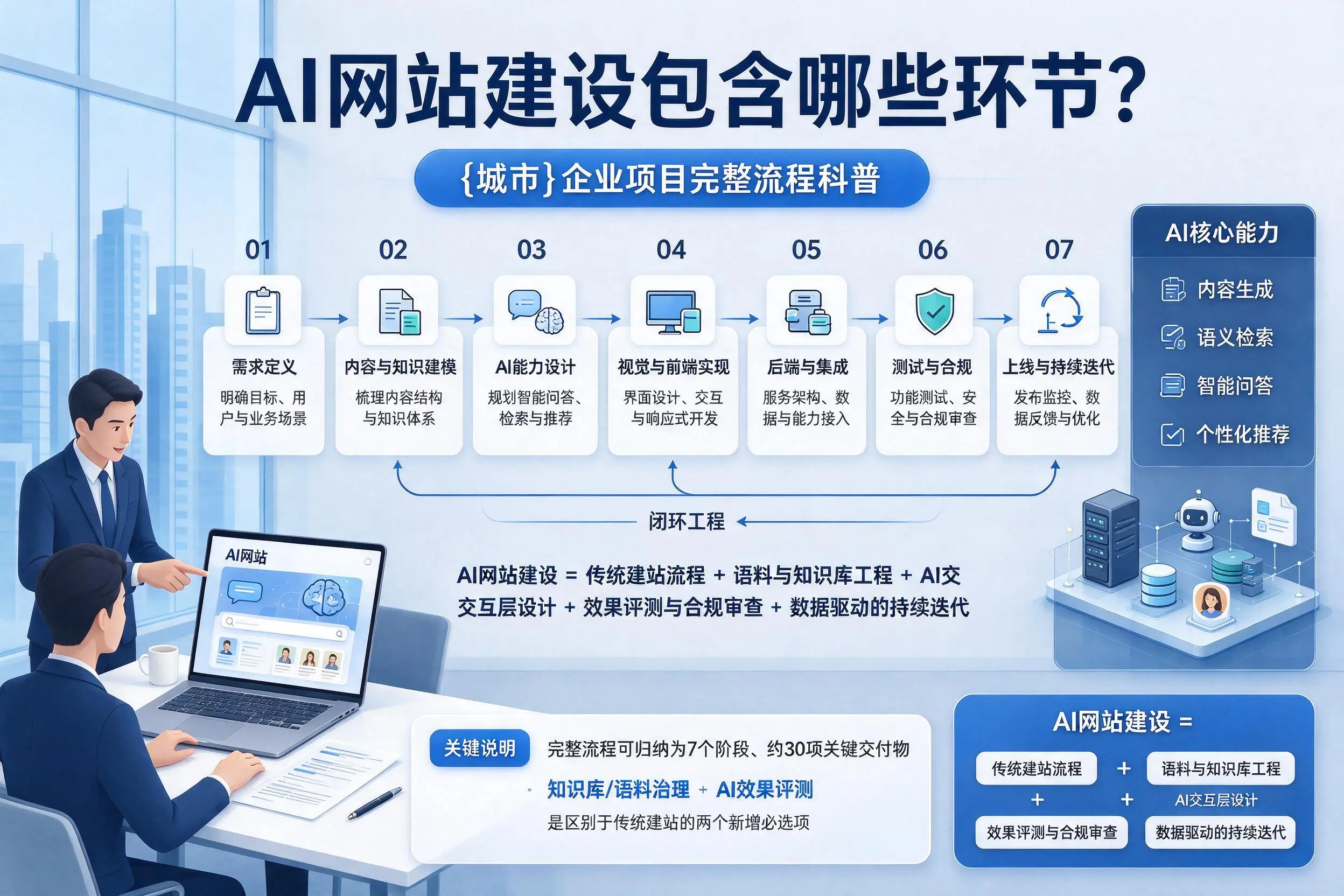 AI网站建设包含哪些环节？天门企业项目完整流程科普