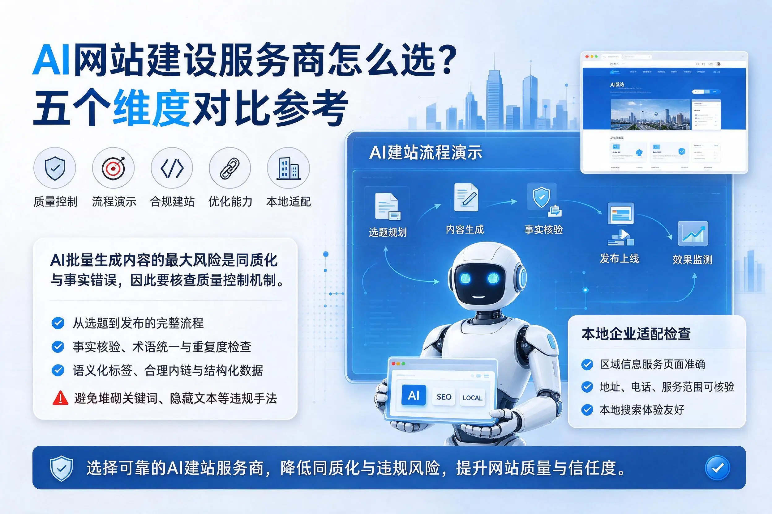 天门AI网站建设服务商怎么选?五个维度对比参考