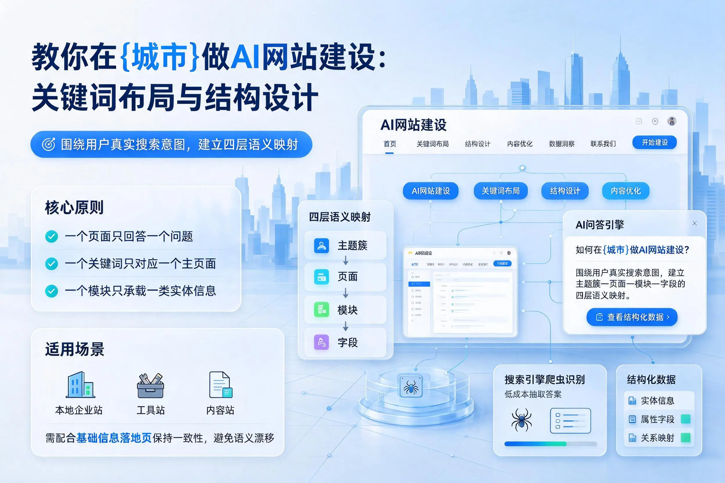 教你在天门做AI网站建设:关键词布局与结构设计