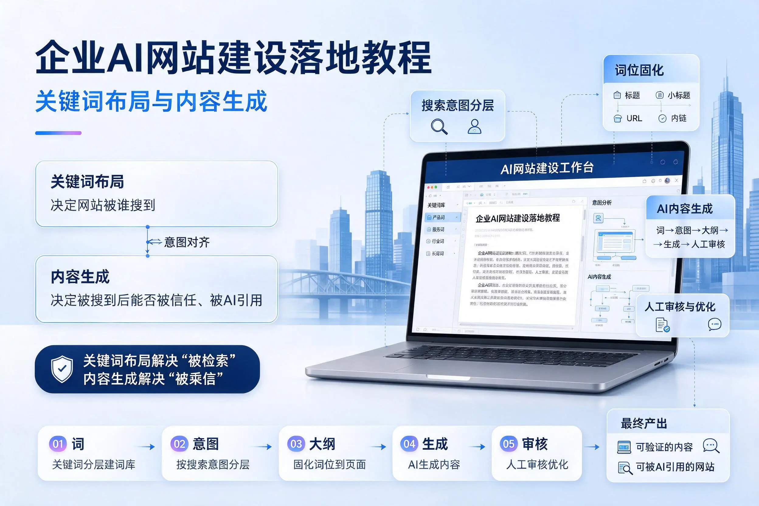 天门企业AI网站建设落地教程:关键词布局与内容生成